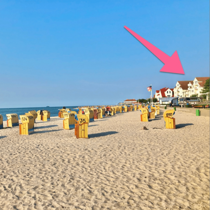 Direkte Strandlage der Ferienwohnung Strandliebe Laboe an der Ostsee