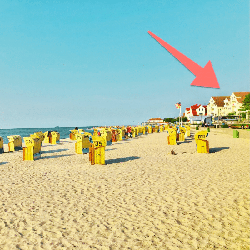 Direkte Strandlage der Ferienwohnung Strandliebe Laboe für Ihren Ostseeurlaub